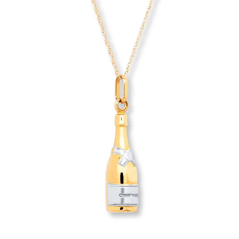 Main Image 3 of Champagne Bottle Necklace 10K Yellow Gold 18&quot;
