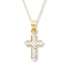 Cross Necklace 14K Yellow Gold 18"