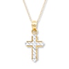 Thumbnail Image 1 of Cross Necklace 14K Yellow Gold 18&quot;