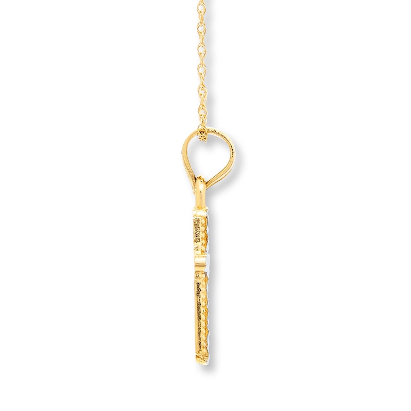 Main Image 2 of Cross Necklace 14K Yellow Gold 18&quot;