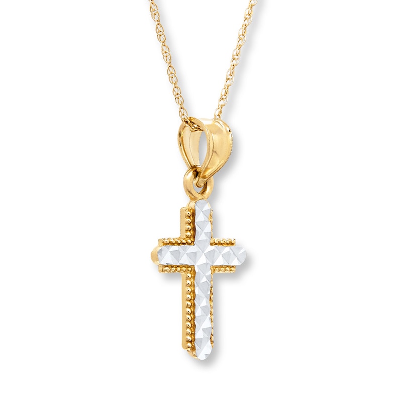 Cross Necklace 14K Yellow Gold 18"