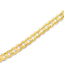 Cuban Curb Chain Bracelet Solid 10K Yellow Gold 9"