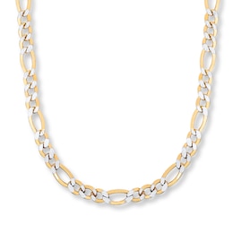 Figaro Necklace Semi-Solid 10K Yellow Gold 22"