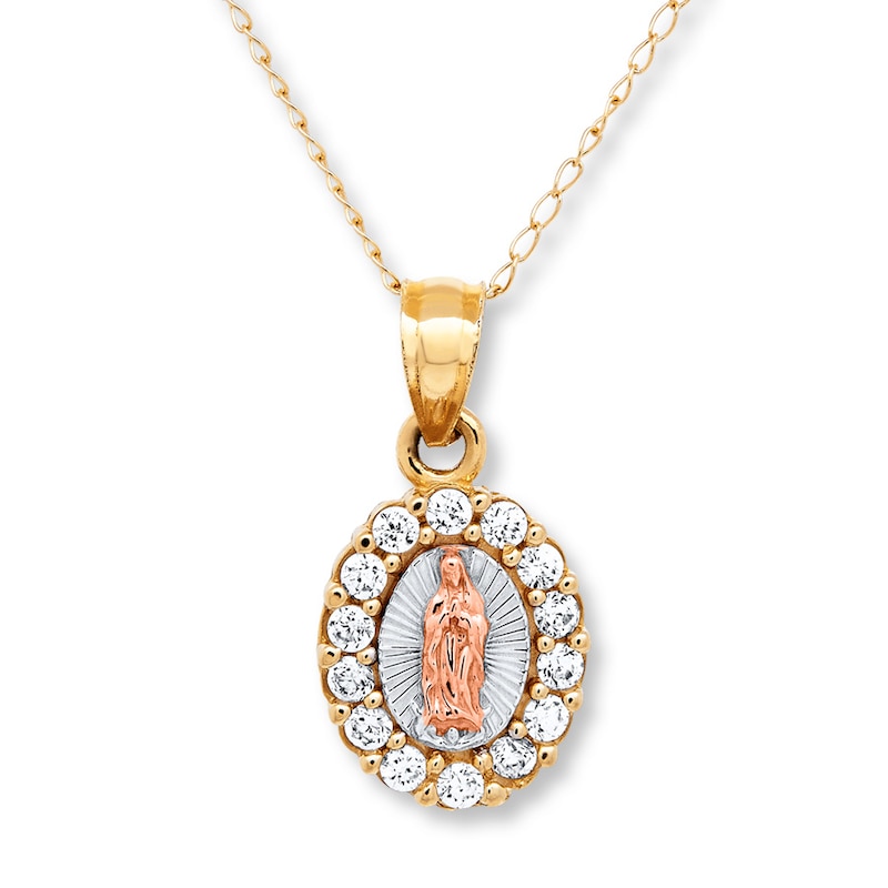 Mini Our Lady of Guadalupe Mother Mary Necklace Virgin Mary 