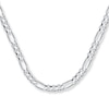 Thumbnail Image 0 of Solid Figaro Chain Necklace 14K White Gold 22"