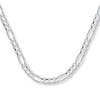 Thumbnail Image 1 of Figaro Chain Necklace Solid 14K White Gold 22&quot;