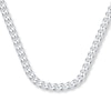 Thumbnail Image 0 of Solid Curb Chain Necklace 14K White Gold 22"