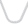 Thumbnail Image 1 of Curb Chain Necklace Solid 14K White Gold 24&quot;