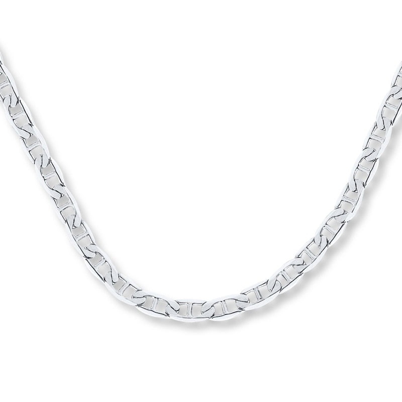 Main Image 1 of Mariner Chain Necklace Solid 14K White Gold 22&quot;