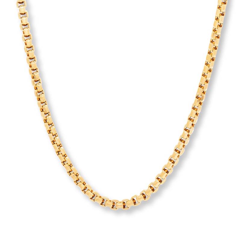 Main Image 1 of Box Chain Necklace Hollow 10K Yellow Gold 22&quot;
