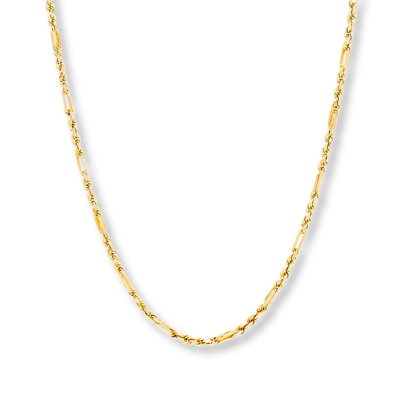 Main Image 1 of Milano Rope Chain Necklace Solid 10K Yellow Gold 18&quot;