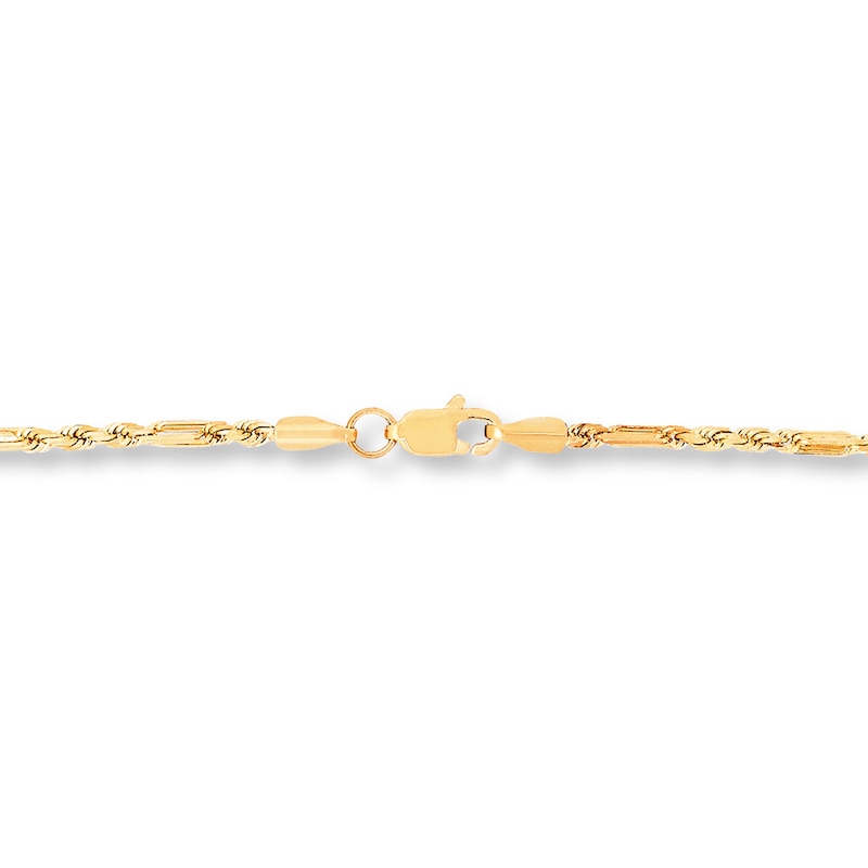 Main Image 2 of Milano Rope Chain Necklace Solid 10K Yellow Gold 18&quot;