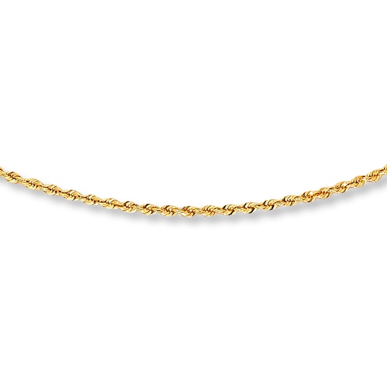 Rope Chain Necklace Solid 14K Yellow Gold 30"