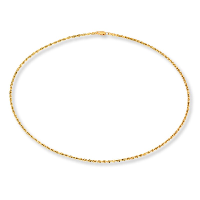 Main Image 2 of Rope Chain Necklace Solid 14K Yellow Gold 30"