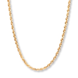 Rope Chain Solid 10K Yellow Gold 24"