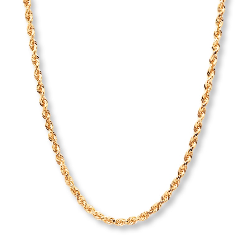 Main Image 1 of Rope Chain Solid 10K Yellow Gold 24&quot;