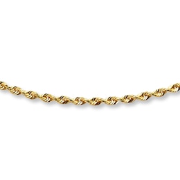 Rope Chain Necklace Solid 14K Yellow Gold 22"
