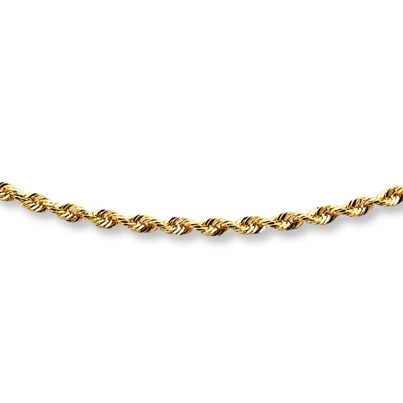 Main Image 1 of Rope Chain Necklace Solid 14K Yellow Gold 22&quot;
