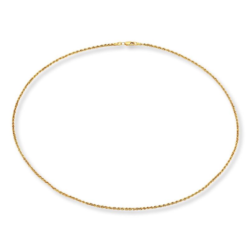 Solid Rope Chain Necklace 14K Yellow Gold 22"