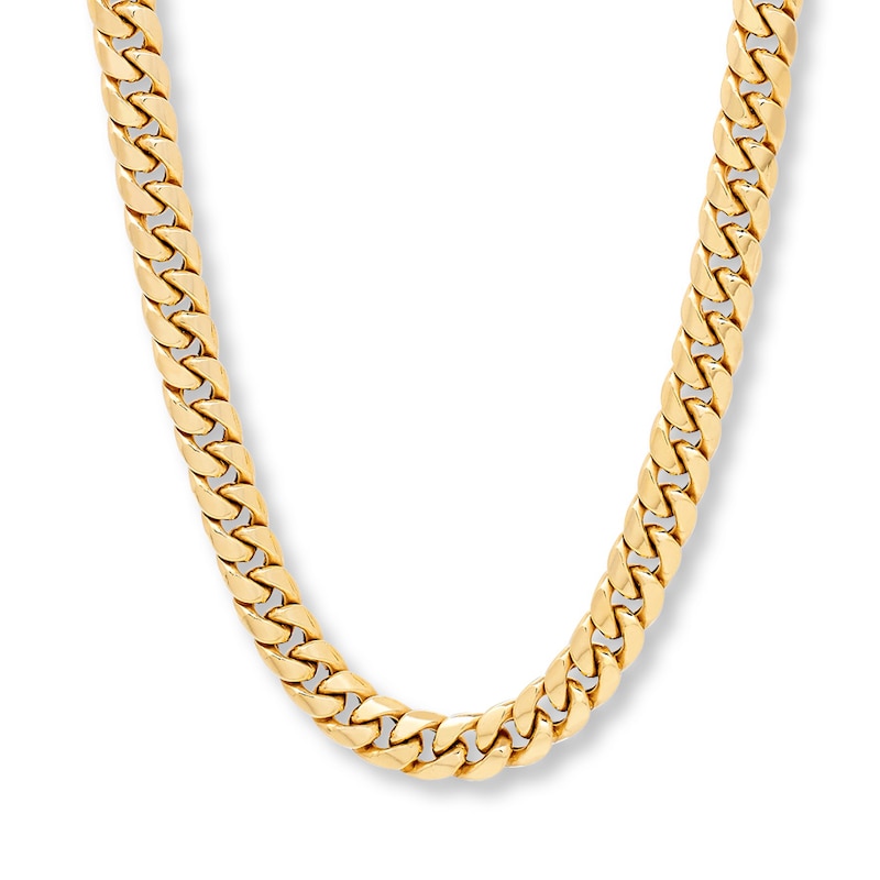 10K Hollow Gold Curb Chain Necklace