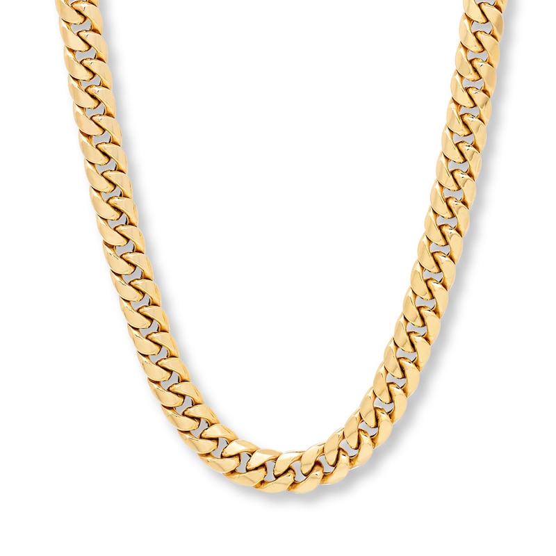 22K Yellow Gold Men's Cuban Link Chain w/ Satin Finish, 99.7 Grams