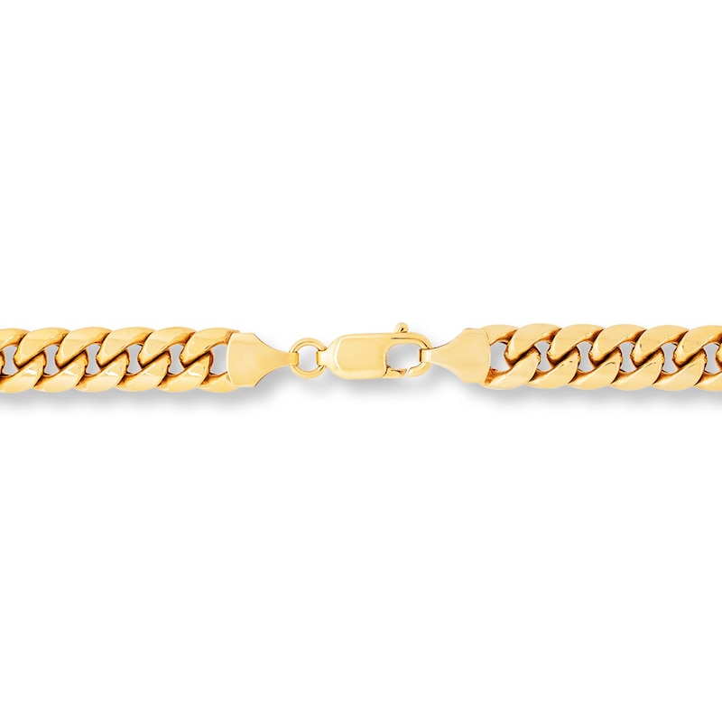 Main Image 2 of Miami Cuban Chain Necklace Hollow 10K Yellow Gold 22&quot;