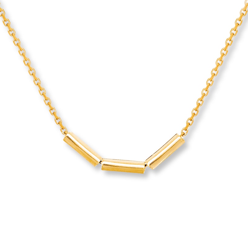 Triple Bar Necklace 14K Yellow Gold 18"