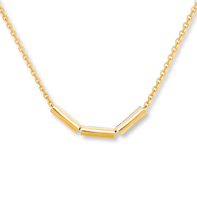 Main Image 1 of Triple Bar Necklace 14K Yellow Gold 18&quot;