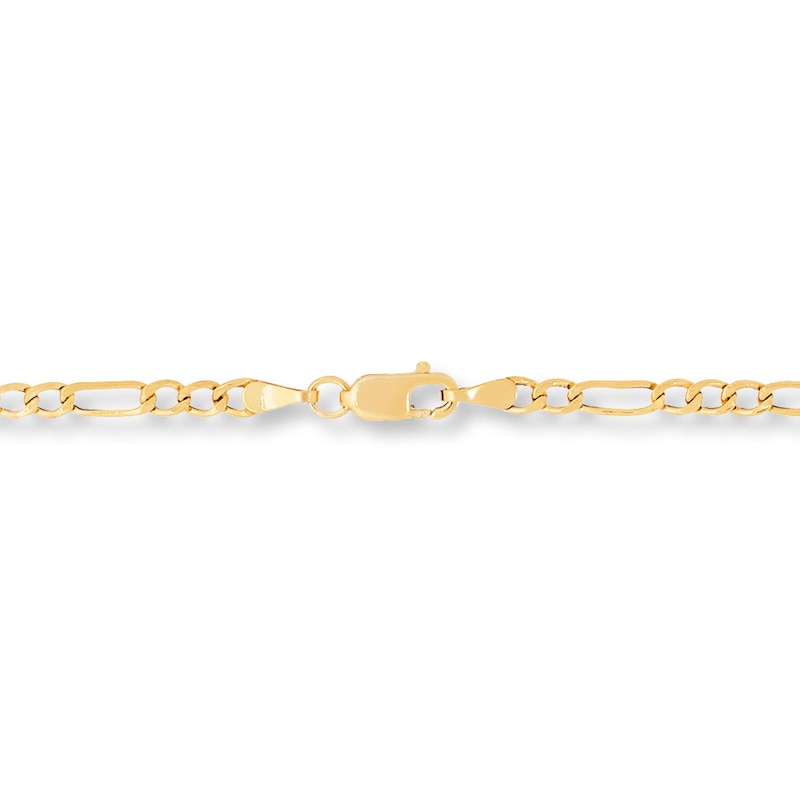 Main Image 3 of Figaro Link Chain Hollow 14K Yellow Gold 20&quot;