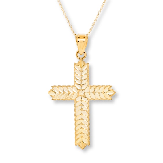 Reversible Cross Necklace 14K Yellow Gold 18"