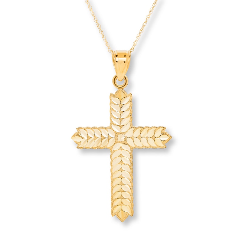 Main Image 1 of Reversible Cross Necklace 14K Yellow Gold 18&quot;