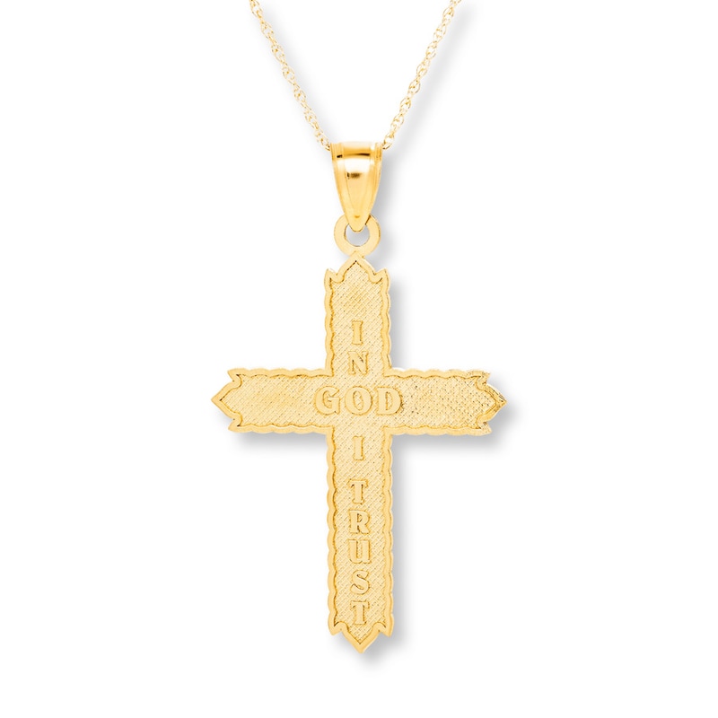 Main Image 3 of Reversible Cross Necklace 14K Yellow Gold 18&quot;