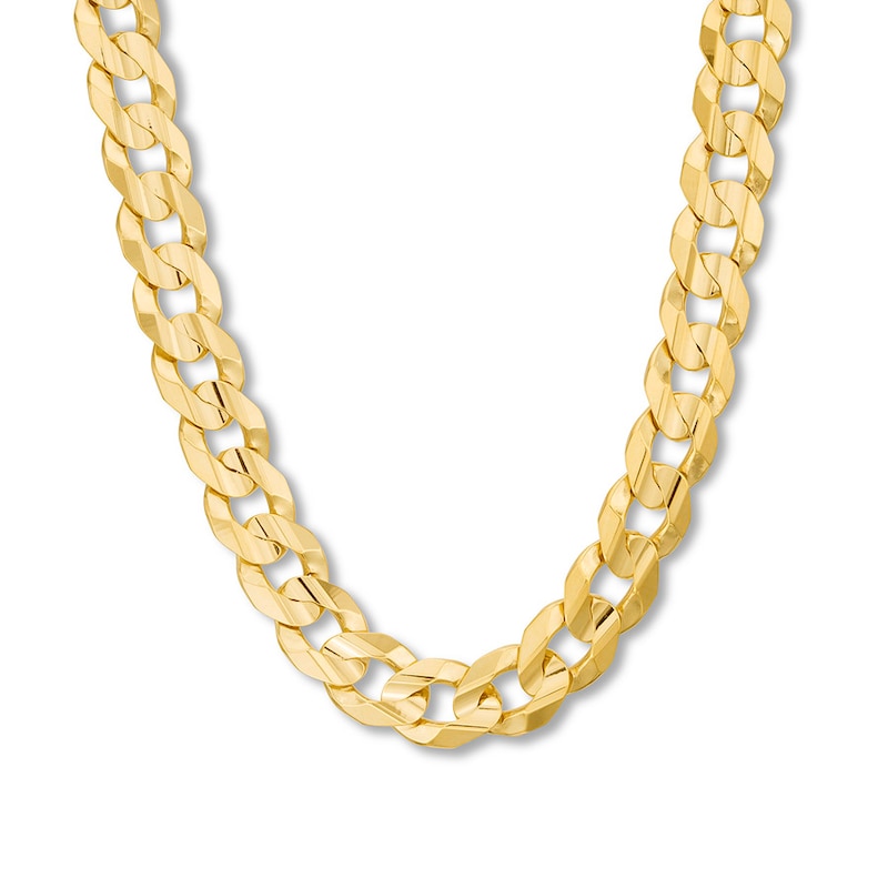 14K YELLOW GOLD CURB CUBAN LINK CHAIN NECKLACE UNISEX THICK HEAVY MADE IN  ITALY