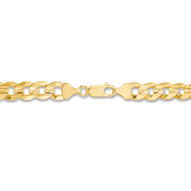 Main Image 2 of Cuban Curb Chain Necklace Solid 14K Yellow Gold 22&quot;
