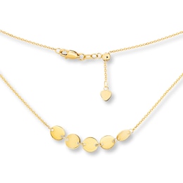Mini Disk Adjustable Choker Necklace 14K Yellow Gold