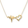 Heartbeat Necklace 10K Yellow Gold 16"-18" Adjustable
