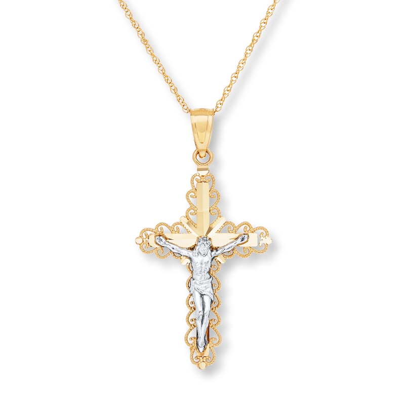 Main Image 1 of Crucifix Necklace 10K Yellow Gold 18&quot;