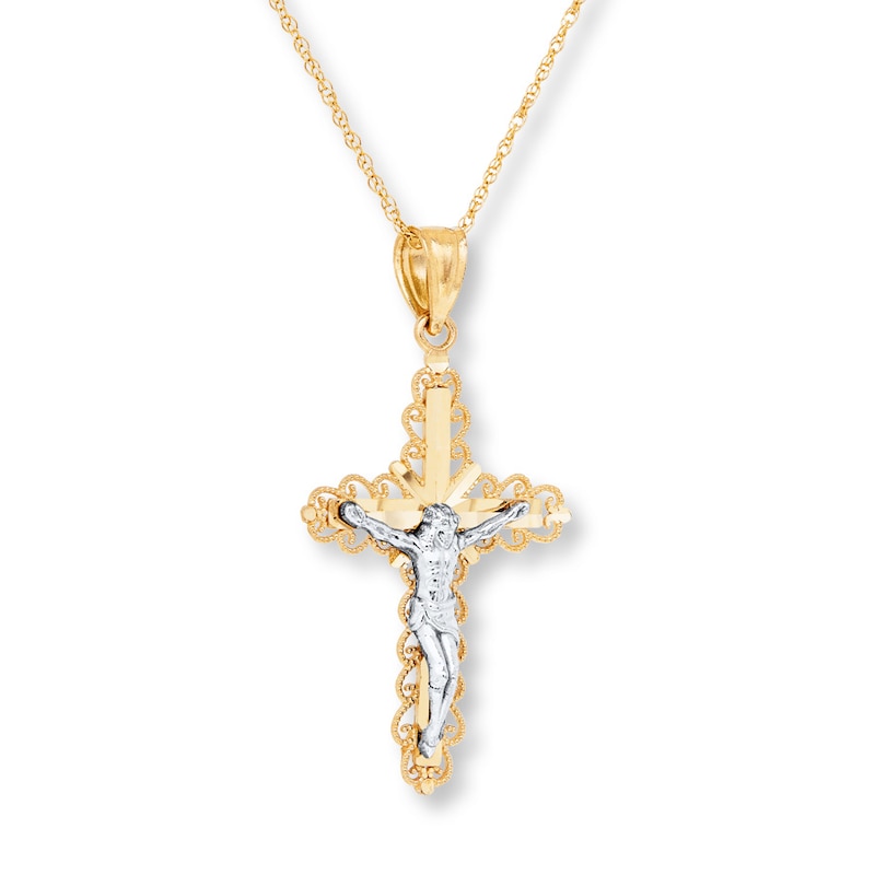 Main Image 3 of Crucifix Necklace 10K Yellow Gold 18&quot;