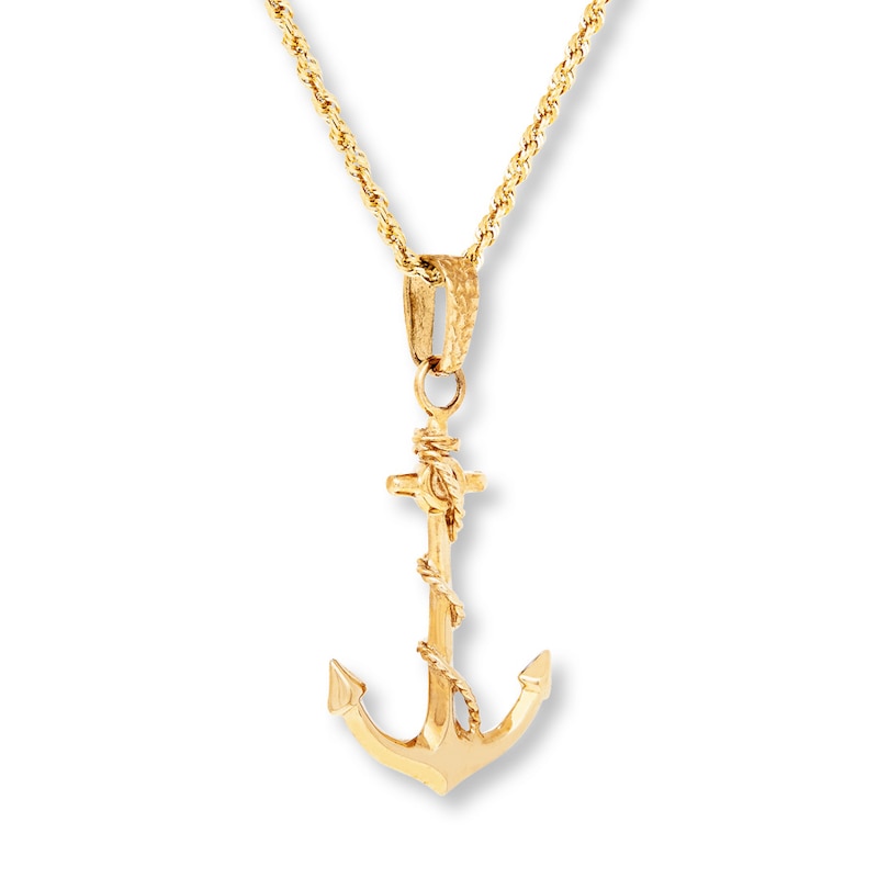 Main Image 3 of Anchor Necklace 10K Yellow Gold 22&quot;
