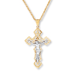 Crucifix Necklace 10K Yellow Gold 22"