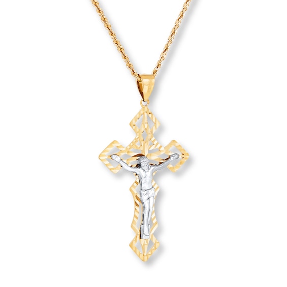 Thumbnail Image 3 of Crucifix Necklace 10K Yellow Gold 22"