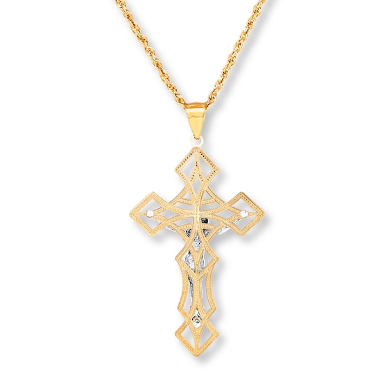 Thumbnail Image 4 of Crucifix Necklace 10K Yellow Gold 22"
