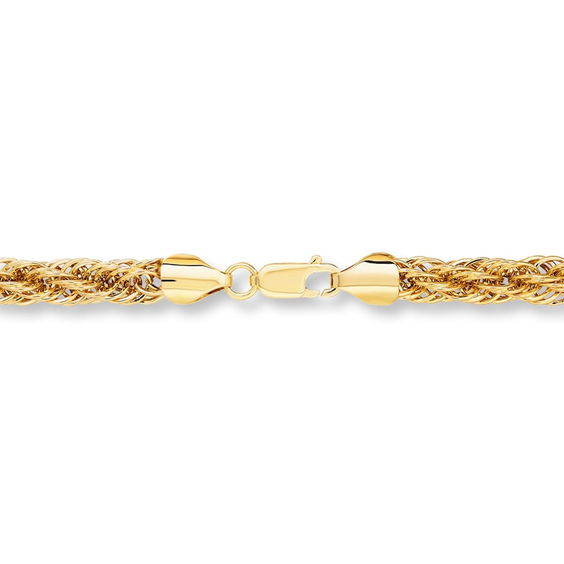 Twisted Hollow Link Chain Necklace 10K Yellow Gold 20"