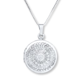 "It's a Beautiful Life" Locket Necklace Sterling Silver 18"