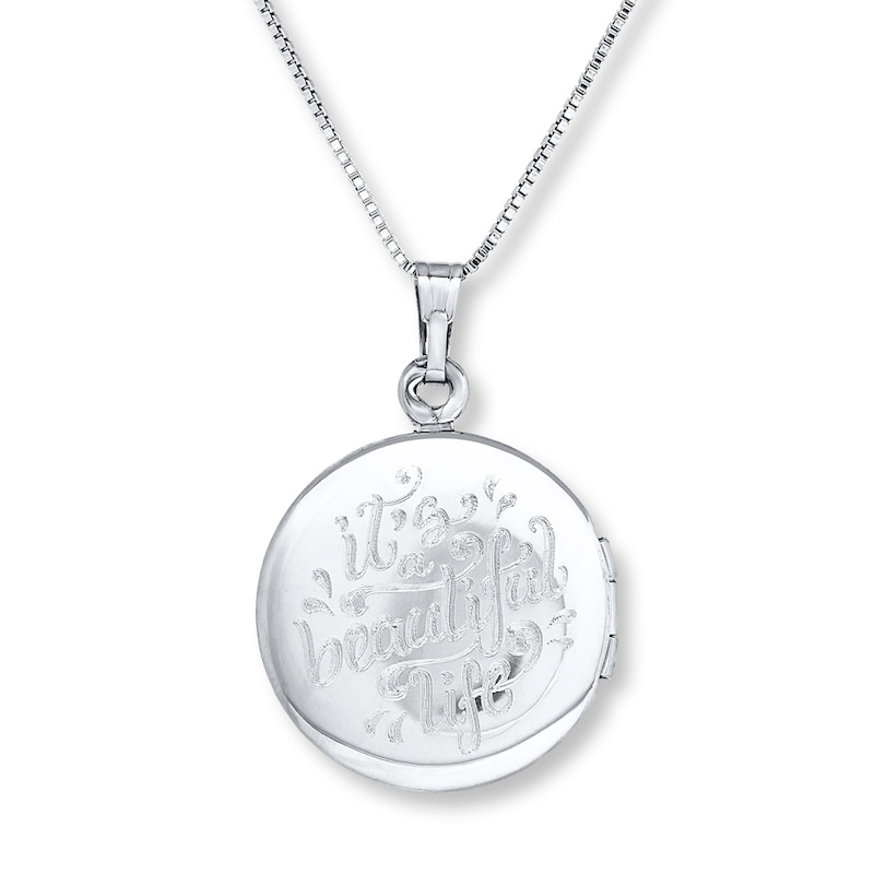 "It's a Beautiful Life" Locket Necklace Sterling Silver 18"