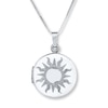 Thumbnail Image 1 of &quot;You Are My Sunshine&quot; Locket Necklace Sterling Silver 18&quot;