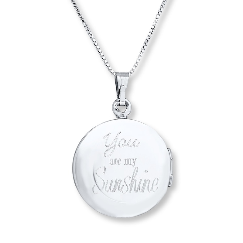 "You Are My Sunshine" Locket Necklace Sterling Silver 18"