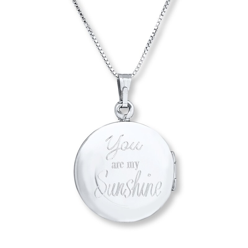 Main Image 4 of &quot;You Are My Sunshine&quot; Locket Necklace Sterling Silver 18&quot;