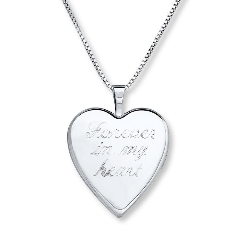 "Forever in My Heart" Locket Necklace Sterling Silver 18"