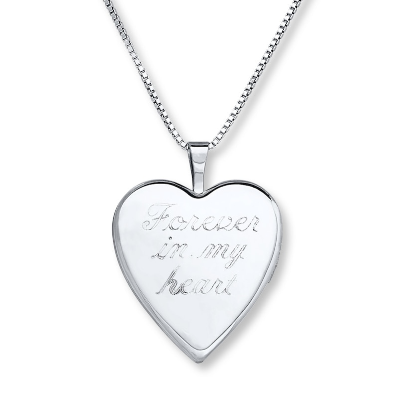 Main Image 4 of &quot;Forever in My Heart&quot; Locket Necklace Sterling Silver 18&quot;